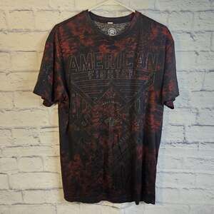 American Fighter Men's XL Red Black Short Sleeve T-shirt Tee
